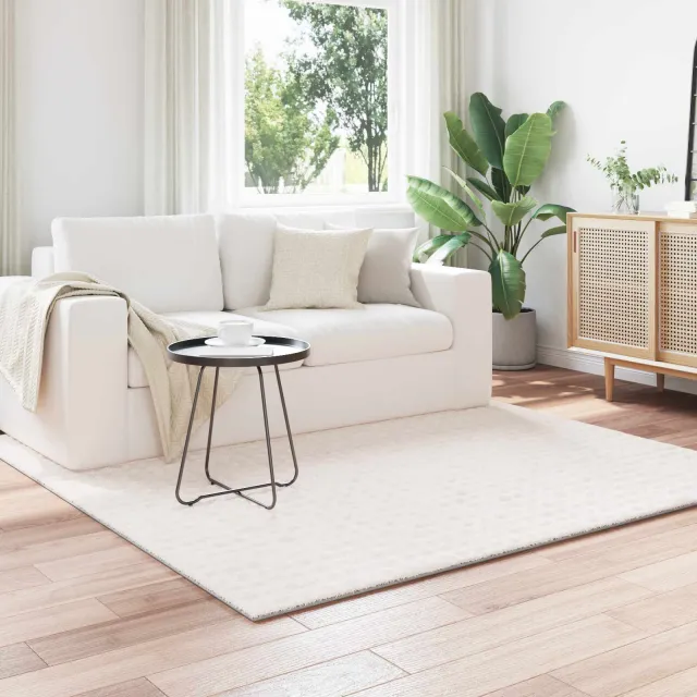 vidaXL Vloerkleden Vierkant SIROLO Crèmekleurig 240 x 240 cm Polyester, foto 2