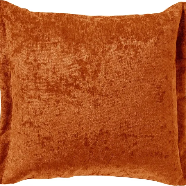 Dutch Decor LEWIS - Kussenhoes 45x45 cm - fluweel - met sierrand - Potters Clay - oranje - met rits - zonder binnenkussen Terracotta