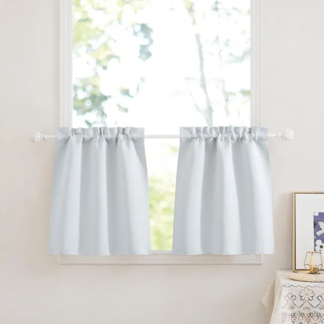 Unyqoos Moderne grijs-witte thermogordijnen set van 2 voor woonkamer en keuken grijs wit