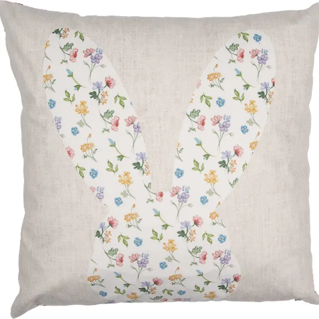 Clayre & Eef Kussenhoes 45x45 cm Beige Polyester Konijn