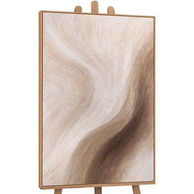 YS Canvas schilderij handgeschilderd desert whisper abstract – YS-Art Gallery – Luxe wanddecoratie voor woonkamer – Modern schilderij voor slaapkamer en hal Wood