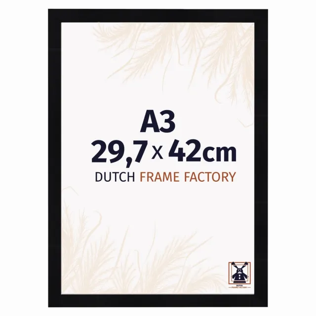 Dutch Frame Factory Fotolijst A3 29,7x42 cm - MDF - Zwart Hoogglans - Praag