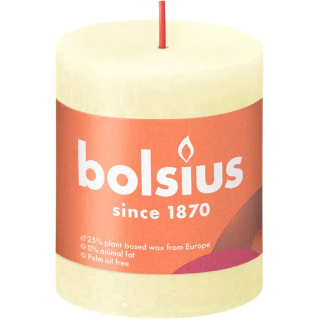 Bolsius Stompkaars Rustiek Butter Yellow - 8 cm / ø 7 cm geel