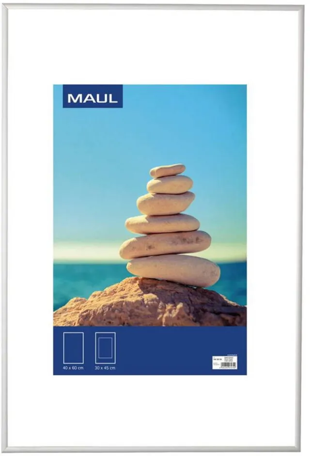 Maul MAULdesign Fotolijst - 40 x 60 cm, ca. A2 - zilver - kunststof - 1 stuk - MAUL zilver|wit