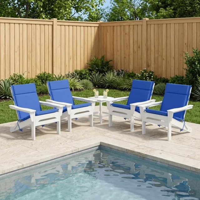 vidaXL Kussen voor lage rugstoelen GEMERT 4 st 100% Polyester blauw