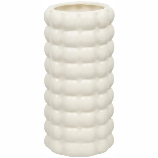 Atmosphera Créateur d'intérieur® Cilindrische vaas van geglazuurd keramiek met reliëf SKY Ecru