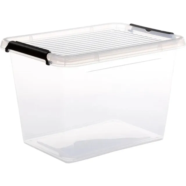 5 Five Simply Smart 5Five opberg kist met deksel - Clip Box - 19 liter - 39 x 29 x 27 cm - kunststof - transparant