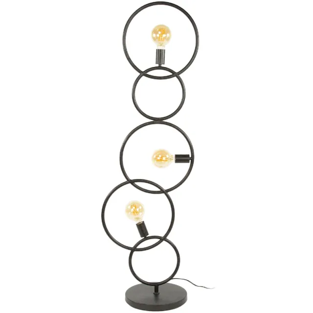 Nest of Nora Vloerlamp Myrra - 3 lichts staande lamp met ronde kappen - Design plafondlamp - Zwart Donkergrijs