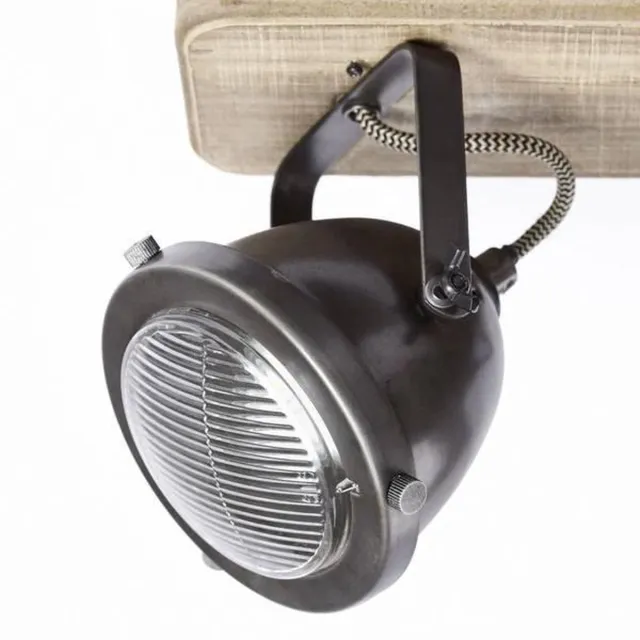 Brilliant CARMEN WOOD - Plafondlamp - Bruin;Zilvergrijs
