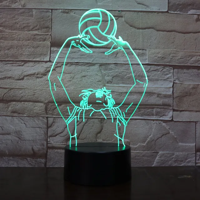 MC Living 3D Led Lamp Met Gravering - RGB 7 Kleuren - Volleybal