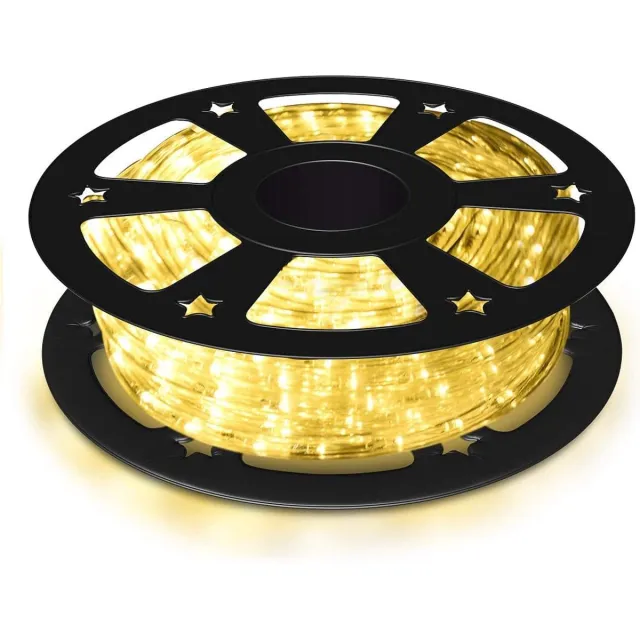 Costway 30 m LED-Lichtslang voor Buiten en Binnen Kerstverlichting met 1080 LED's Kerstverlichting Decoratie Warm Wit
