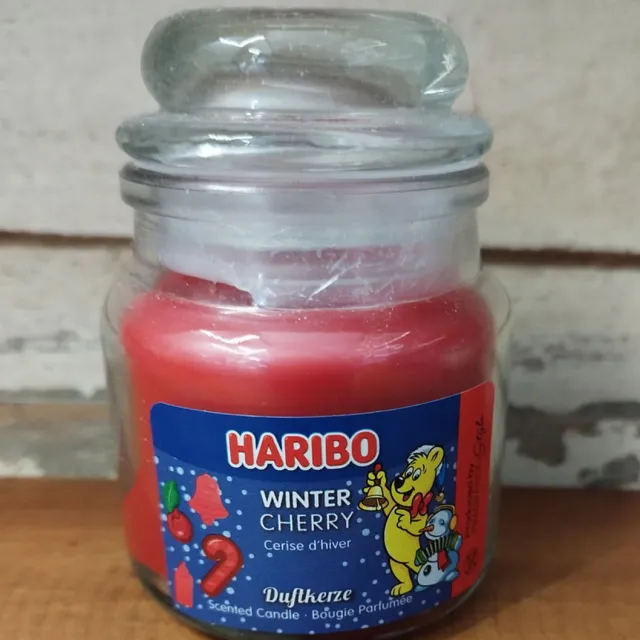 Haribo geurkaars winter cherry rood
