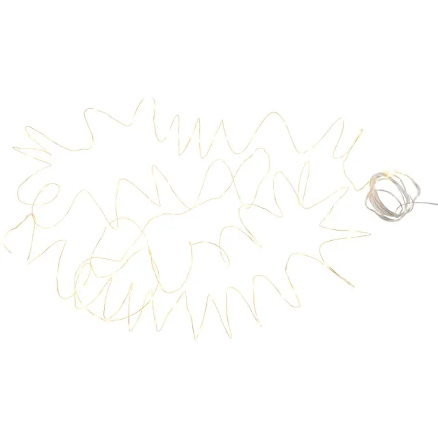 J-Line slinger Draad 90Led 9M - kunststof - goud - warm wit - LED lichtjes