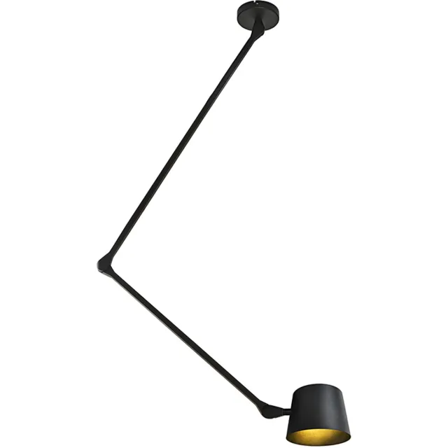 Olucia RINKE - Plafondlamp - Zwart - Vorm: Kegel