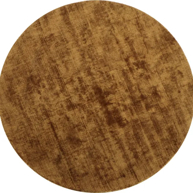 J-Line tapijt Rond Handgemaakt - viscose - bruin