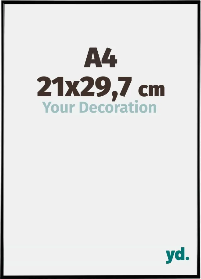 yd. Your Decoration - Fotolijst A4 21x 29,7 cm - Kunststof - Zwart Hoogglans - Evry