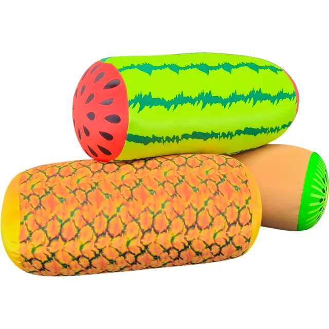 House of Healthbrands My Daily Pillow Rolkussen - Sierkussen Rond Cilinder 17 x 30 cm - fruitschaal-design - Stevig en zacht - Mooie print - Gevuld met microgranulaat - Vormvast & Wasbaar - Ideaal voor op de bank, bed, auto of op reis - Inclusief Wasnet Bruin