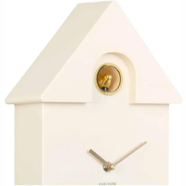 Karlsson Wandklok Modern Cuckoo - Crème - 8.5x21.5x41cm - Wandklok Scandinavisch Beige
