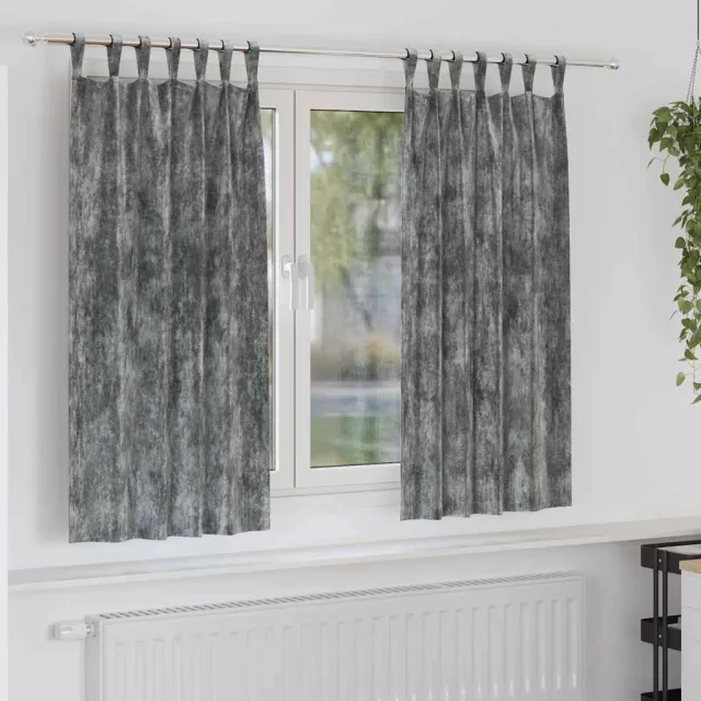 vidaXL Velvet Gordijnen 2 st Grijs 175 x 140 cm Fluweel