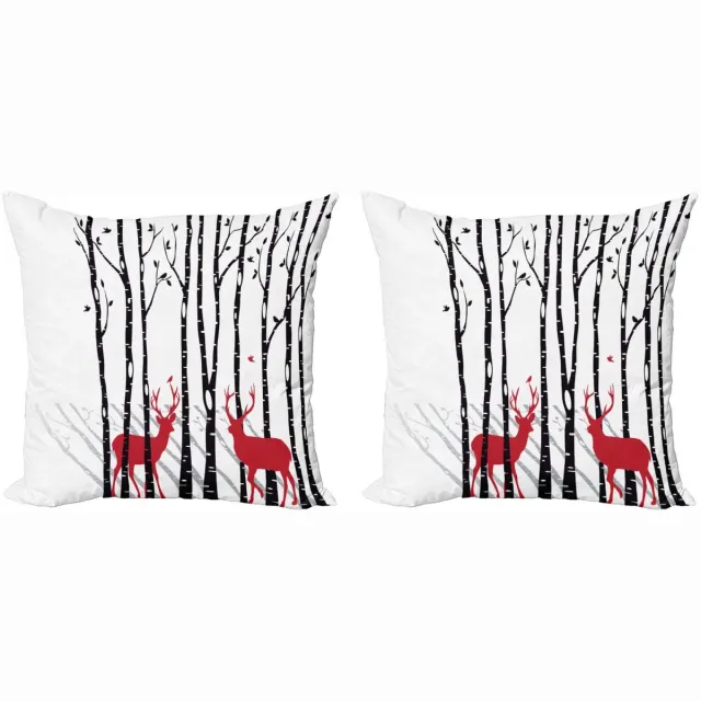 ABAKUHAUS Hirsch Kussenhoes – 50x50 cm – 2-pack – Dubbelzijdig Zwart