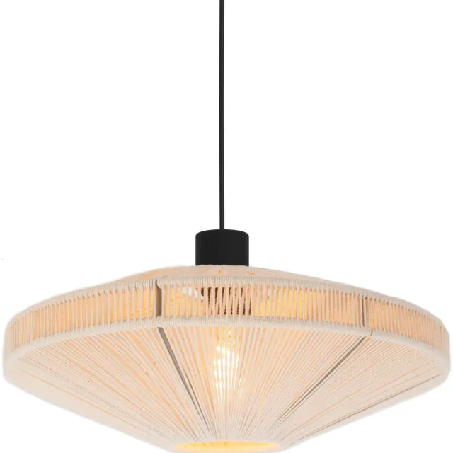 EGLO Midsumer Hanglamp - E27 - Ø 38 cm - Zwart|Crème - Textiel Zwart;Crème;