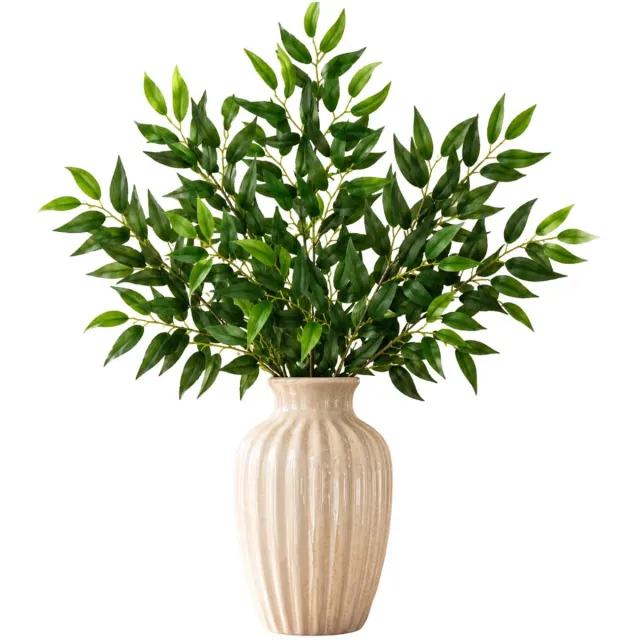 Mica Decorations Kunstplant takken Ruscus - 3x - H72 cm - lichtgroen - kunststof - bladgroen - siertakken