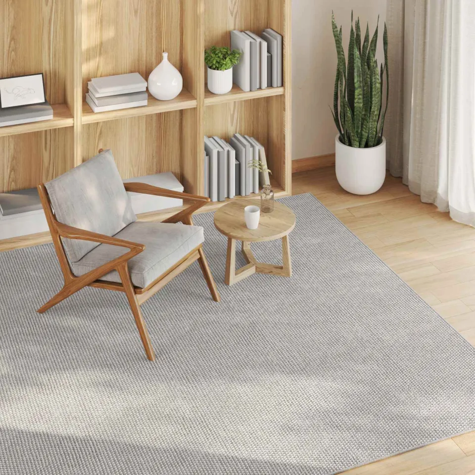 vidaXL Binnen kleed LUGO Crème en Grijs 200 x 200 cm Polyester, foto 3