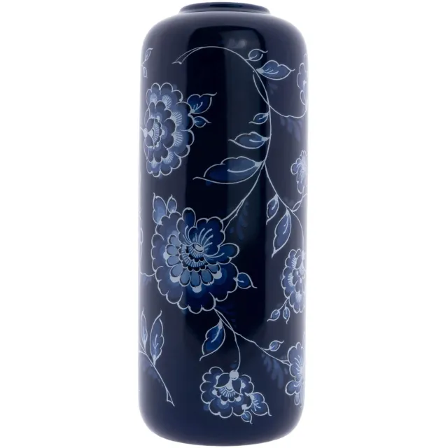 Heinen Delfts Blauw Cilindervaas Blauw - Cabinet des Fleurs - Keramiek - 26 cm