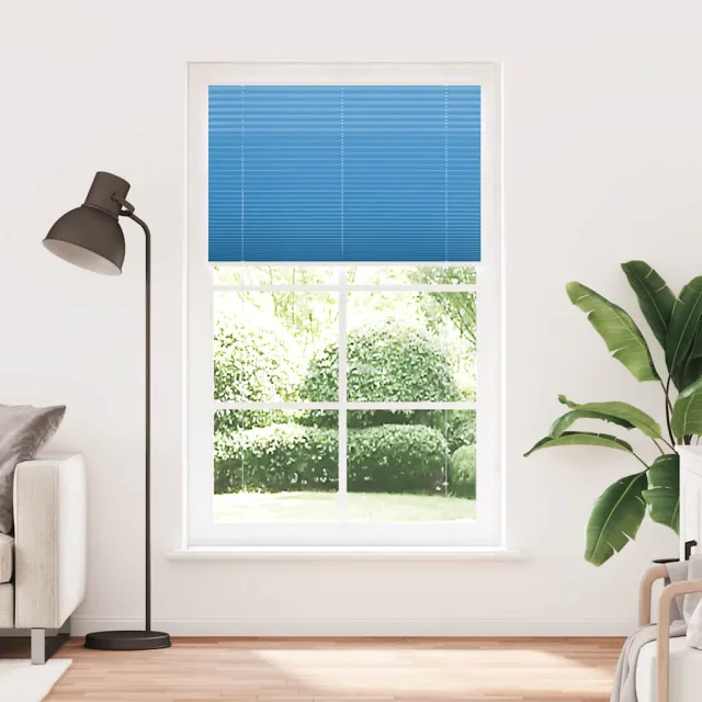 vidaXL Plissé rolgordijn 115x200cm stofbreedte 114,4cm polyester blauw