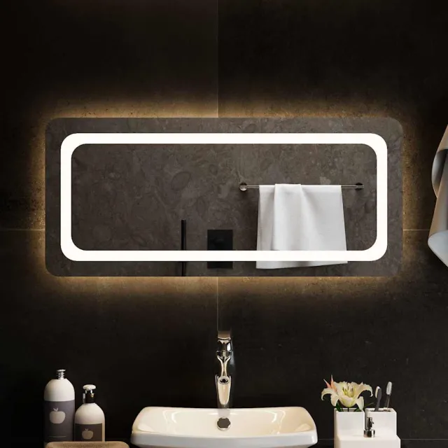 vidaXL Badkamerspiegel LED 90x40 cm Transparent