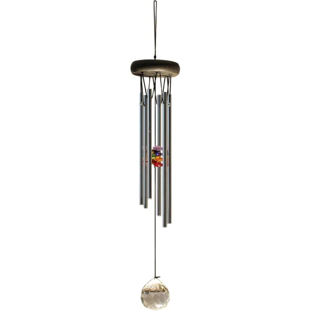 Nature's MelodyWagner Design Windgong Nature's Melody, Chakra met Kristal, CTC18C, totale lengte 46cm Transparant