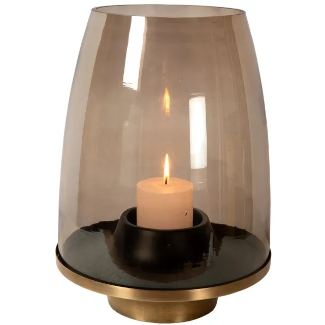 Atmooz Renzo L Kaarsenhouder - Medium Theelichthouder - Handgemaakt - Natuurlijke Muurlamp-stijl Tafeldecoratie - Landelijk Windlicht - Beige/Naturel Bruin
