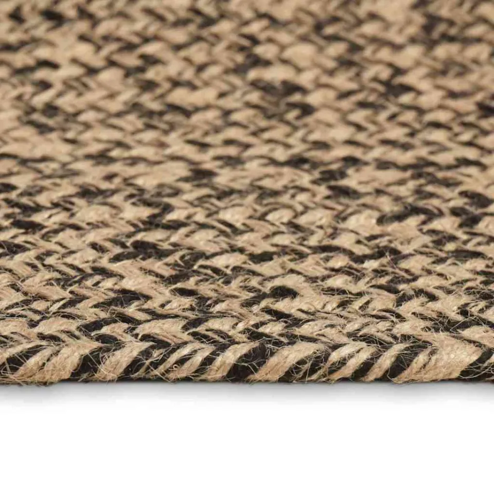 vidaXL Gebied Tapijt Naturel en Zwart 200 x 290 cm Jute, foto 4