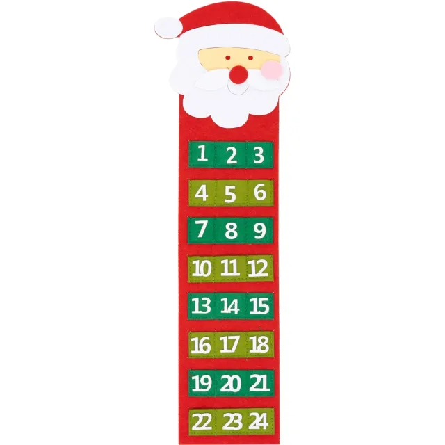 springos Adventskalender | 24 lades | Vilt | Kerstman wit