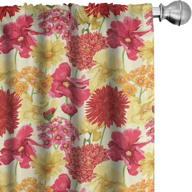 ABAKUHAUS Kleurrijke gordijnen 2x75x175 cm – Microvezel, Halfschaduw Mehrfarbig