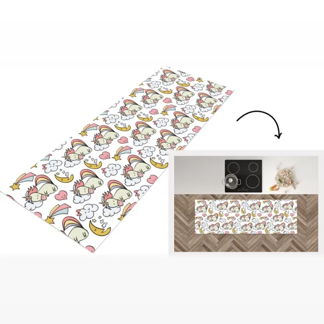 KitchenYeah Keukenloper - Loper keuken - Slapen - Unicorn - Patronen - Keukenloper vinyl multicolor, foto 7