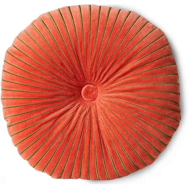 HKLIVING sierkussen Sienna (Ø50 cm) koraal/goud
