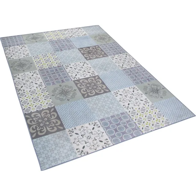 Beliani INKAYA - Laagpolig vloerkleed - Lichtgrijs - 140 x 200 cm - Polyester