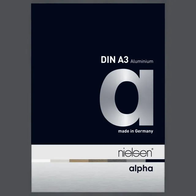 Nielsen Alpha Aluminium Wissellijst Glossy Dark Grey 29,7x42cm (A3) Donkergrijs-glanzend