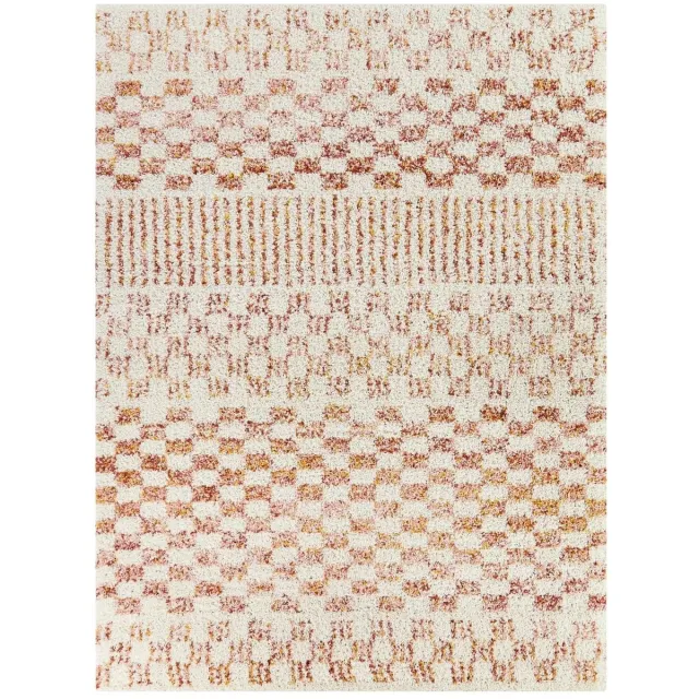 AFK Living Shaggy tapijt langpolig modern motief BOHO terracotta