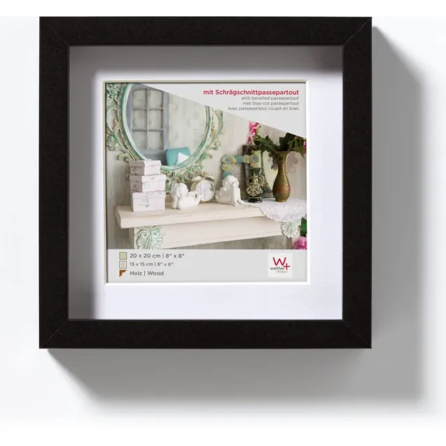 Walther Stockholm - MDF Houten lijst - Fotoformaat 20x20 cm - Zwart