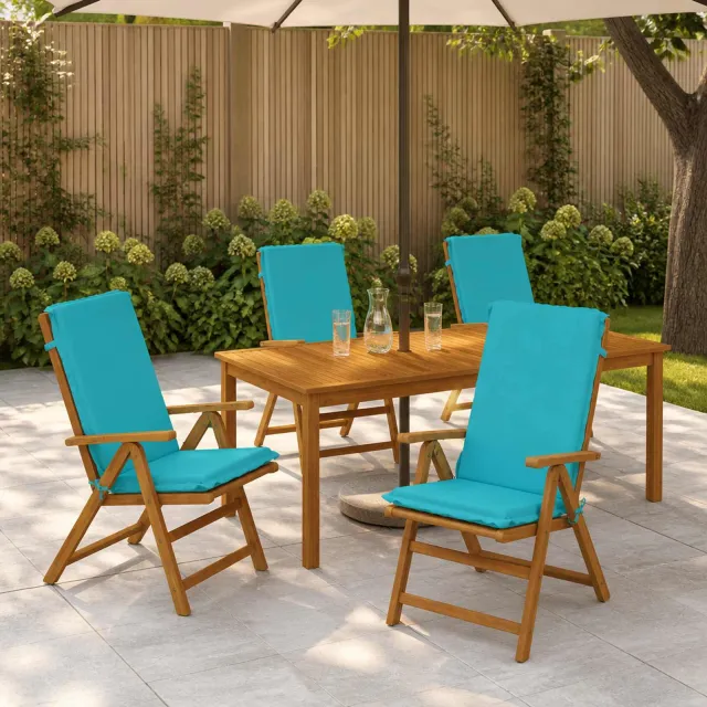 vidaXL Kussen voor stoel met hoge rug GEMERT 4 st 100% Polyester turquoise