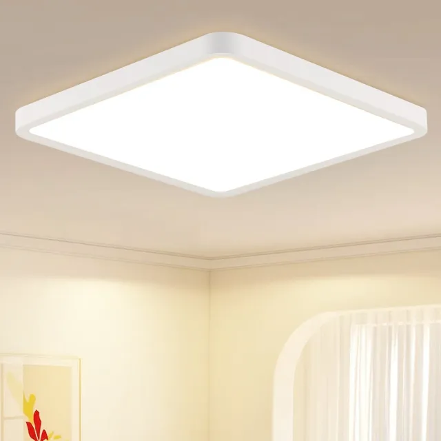 NETTLIFE Plafondlamp - LED - Ø 23 cm - witte plafonniére - 18W - neutraal wit licht - rechthoek