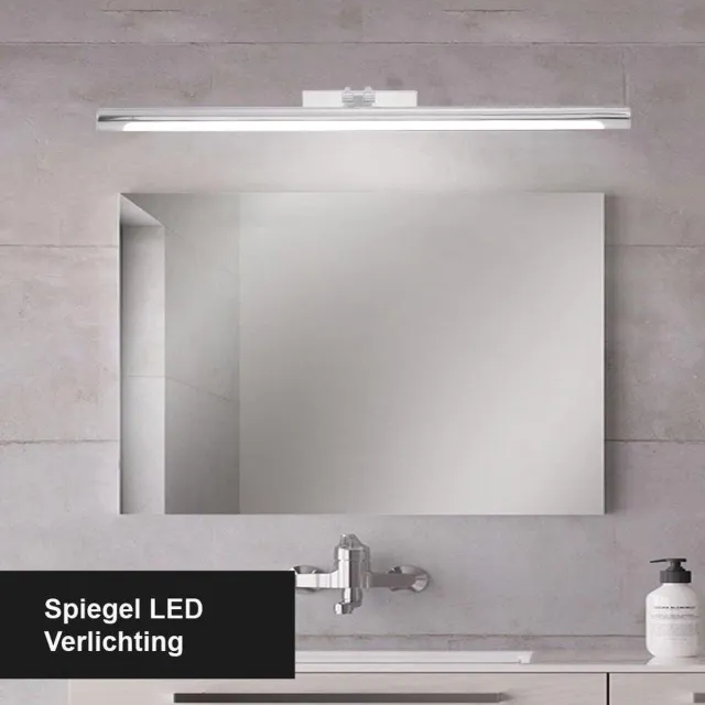 Vtw Living Spiegellamp - Spiegelverlichting - Badkamerverlichting - LED - Chroom - 55 cm