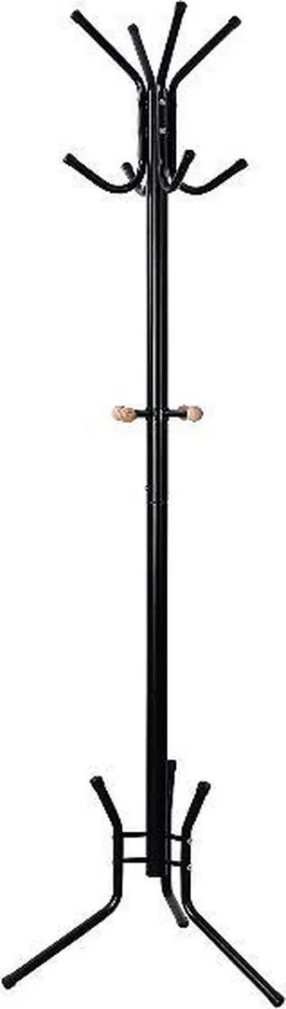 MAZAZU MIRA Home - Kapstok staand - Kledingstandaard - Kapstok met haken - Metaal - Zwart - 49x49x176 cm