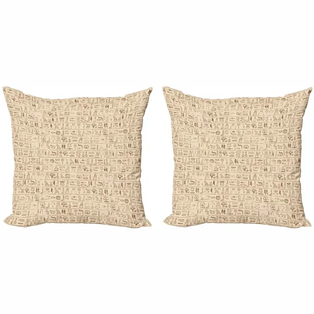 ABAKUHAUS Egyptische kussenhoes 2x40x40 cm – dubbelzijdig – tanbruin Tan Brown