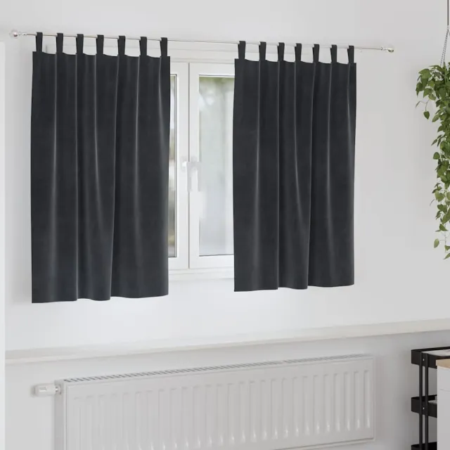 vidaXL Gordijnen 2 st Donkergrijs 140 x 140 cm fluweel grijs