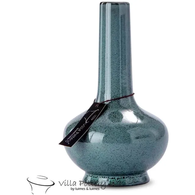 Villa Pottery Licht Groen Blauwe vaas Amber Reactief D15 x H25.4