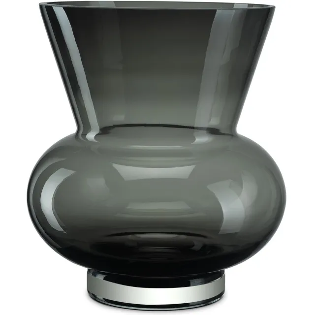Element Accessories Stijlvolle grote vaas - SOLDEN-21% - modern-klassieke luxe glazen vaas - extra dik glas - donkergrijs - serie: ROCHA 26GR lichtblauw, zilverblauw
