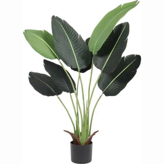 Kunstpalm Kunst Bananenplant Caracas | 125cm - Namaak bananenplant - Kunstplanten deluxe voor binnen - Bananen kunstplant Donkergroen